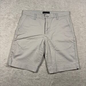 US Polo Assn Mens Activate Stretch Chino Shorts Light Gray W33 Flat Front Khaki